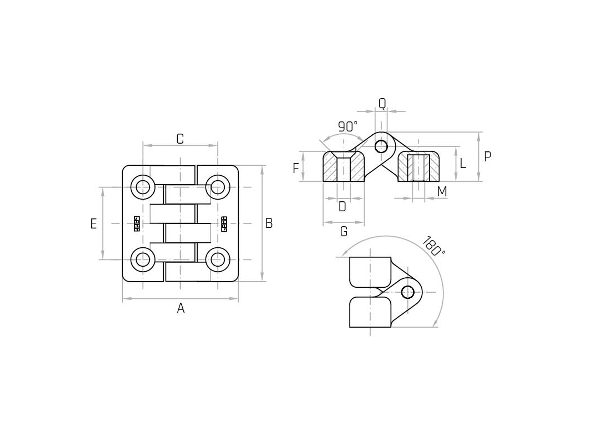 Smooth hole and blind hole hinge - C/AB (Pack of 4 to 10 pieces) - Gamm Smooth hole and blind hole hinge - C/AB (Pack of 4 to 10 pieces) - Gamm